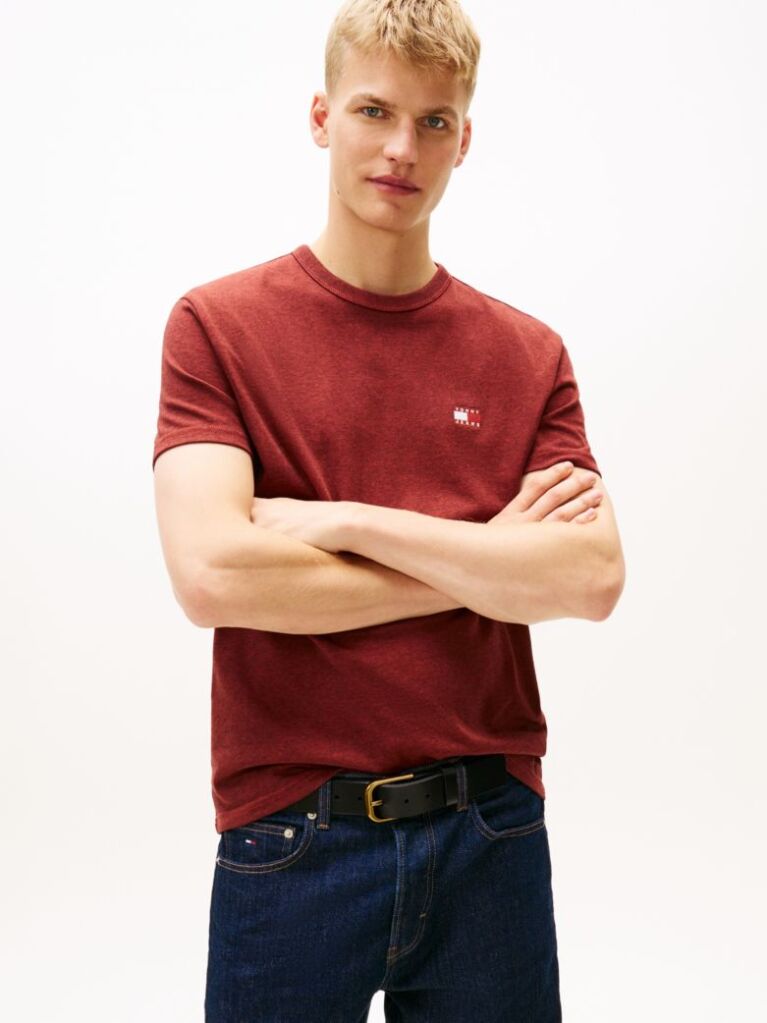 Red Tonal Tommy Badge Jersey T-Shirt  Men