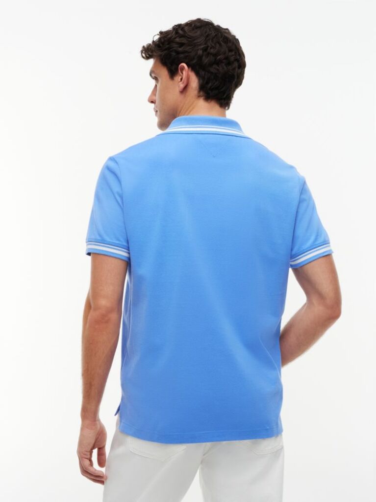 Blue Tommy Flag Regular Fit Tipped Polo Shirt  Men