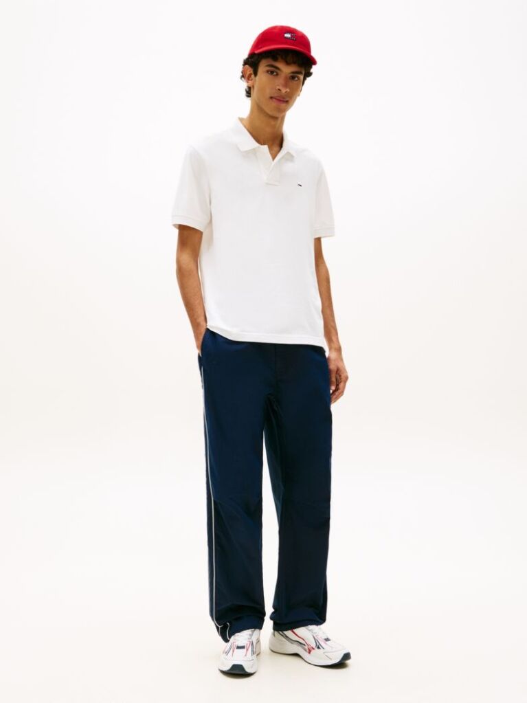 White Hilfiger Flag Regular Fit Pique Polo Shirt  Men