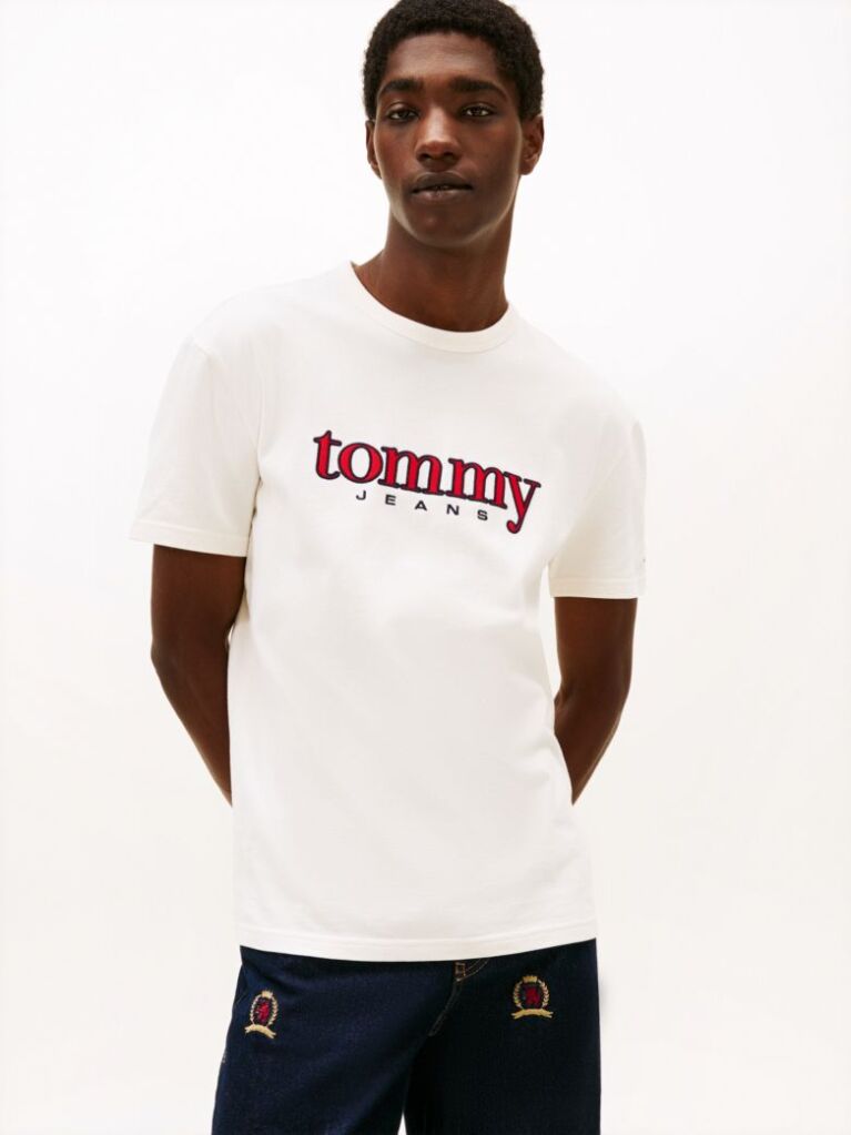 Άσπρο T-Shirt Με Appliqué Λογότυπο  Άνδρες