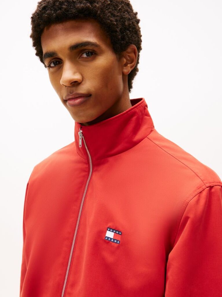 Red Water Repellent Funnel Neck Jacket  Men