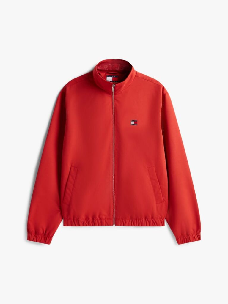 Red Water Repellent Funnel Neck Jacket  Men
