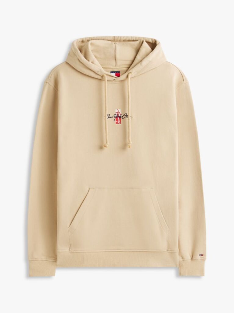 Brown Signature Back Logo Terry Drawstring Hoody  Men