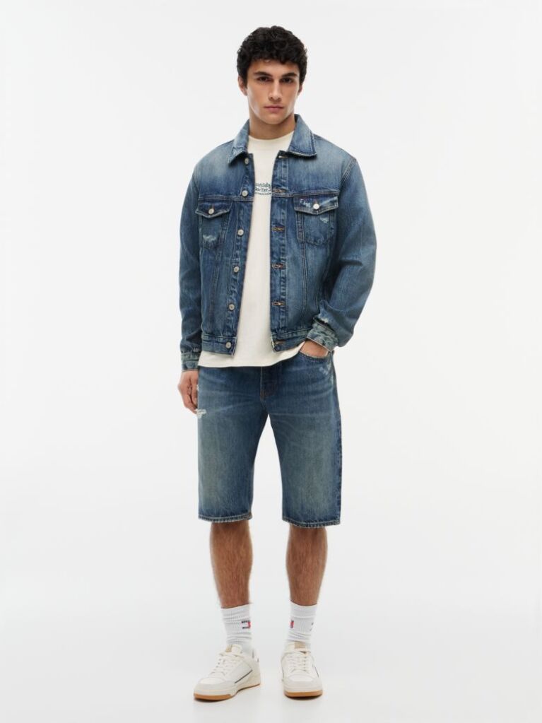 Denim Μπουφάν Trucker Denim Ryan Με Ξεθωριασμένο Φινίρισμα  Άνδρες