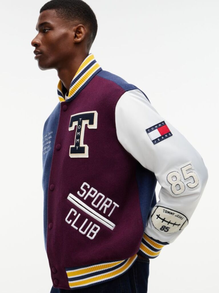 Multi Μάλλινο Τζάκετ Με Varsity Letterman Σχέδιο  Άνδρες