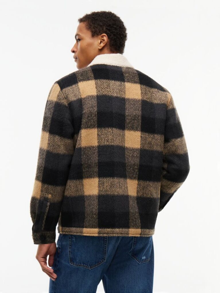Multi Oversized Φανελένιο Shacket Με Teddy Επένδυση  Άνδρες