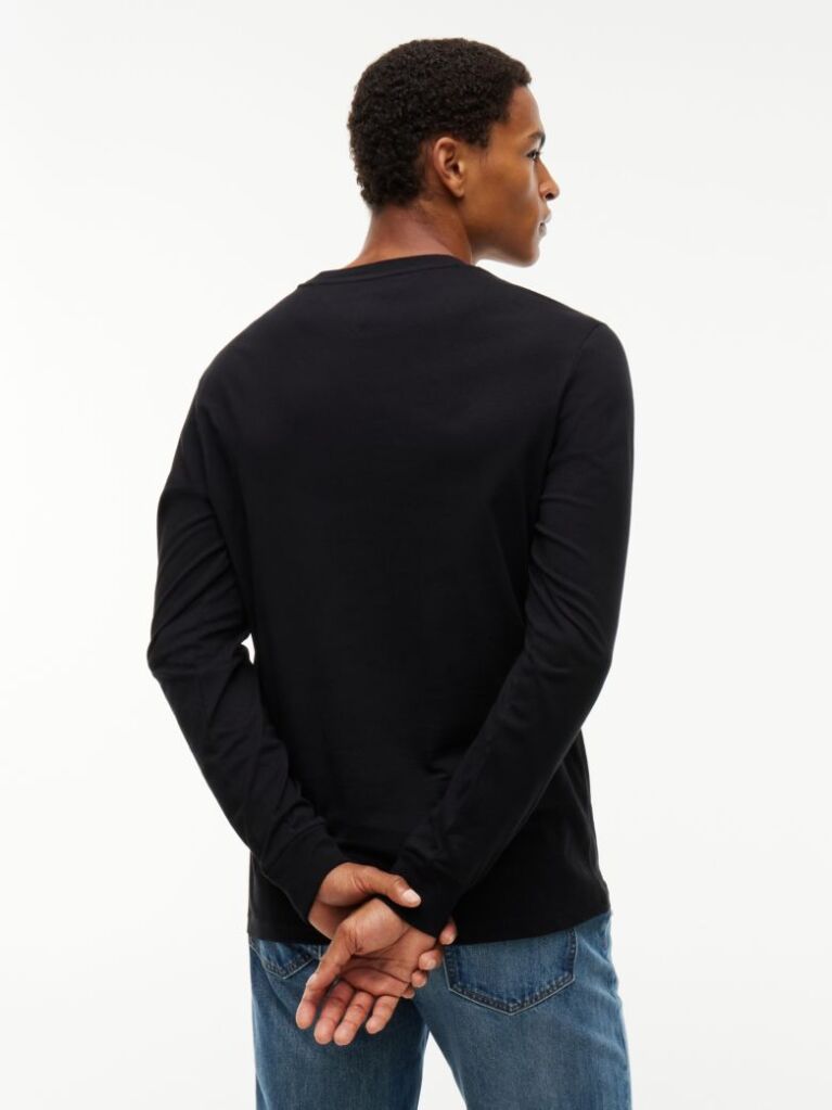 Black Signature Logo Slim Long Sleeve T-Shirt  Men