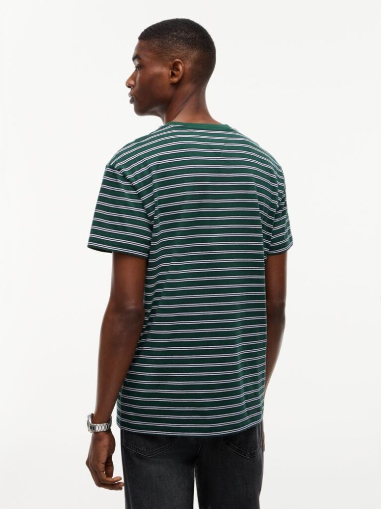 Multi Ριγέ Βαμβακερό T-Shirt Με Σημαιάκι Tommy  Άνδρες
