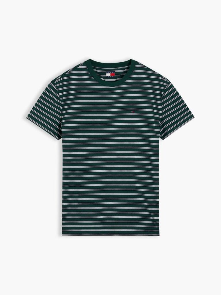 Multi Ριγέ Βαμβακερό T-Shirt Με Σημαιάκι Tommy  Άνδρες