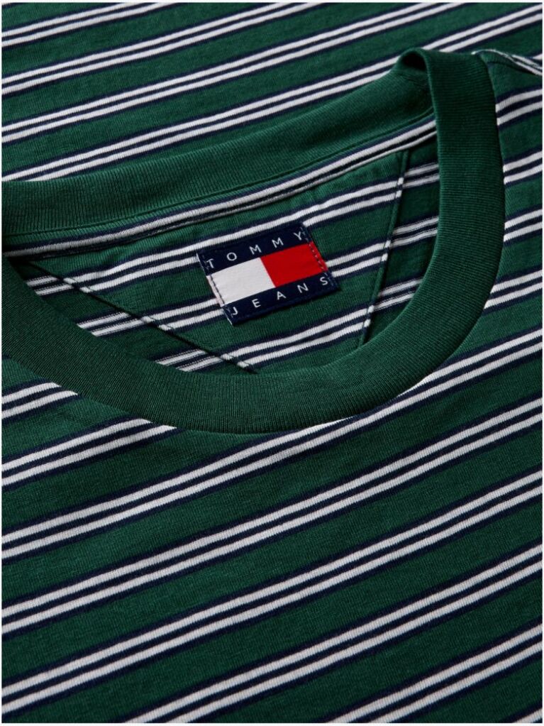 Multi Ριγέ Βαμβακερό T-Shirt Με Σημαιάκι Tommy  Άνδρες