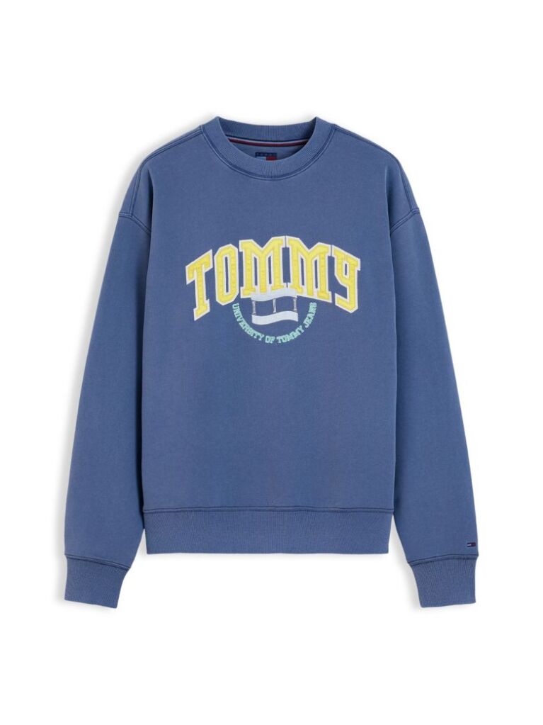 Blue Varsity Logo Relaxed Terry Sweatshirt  Men
