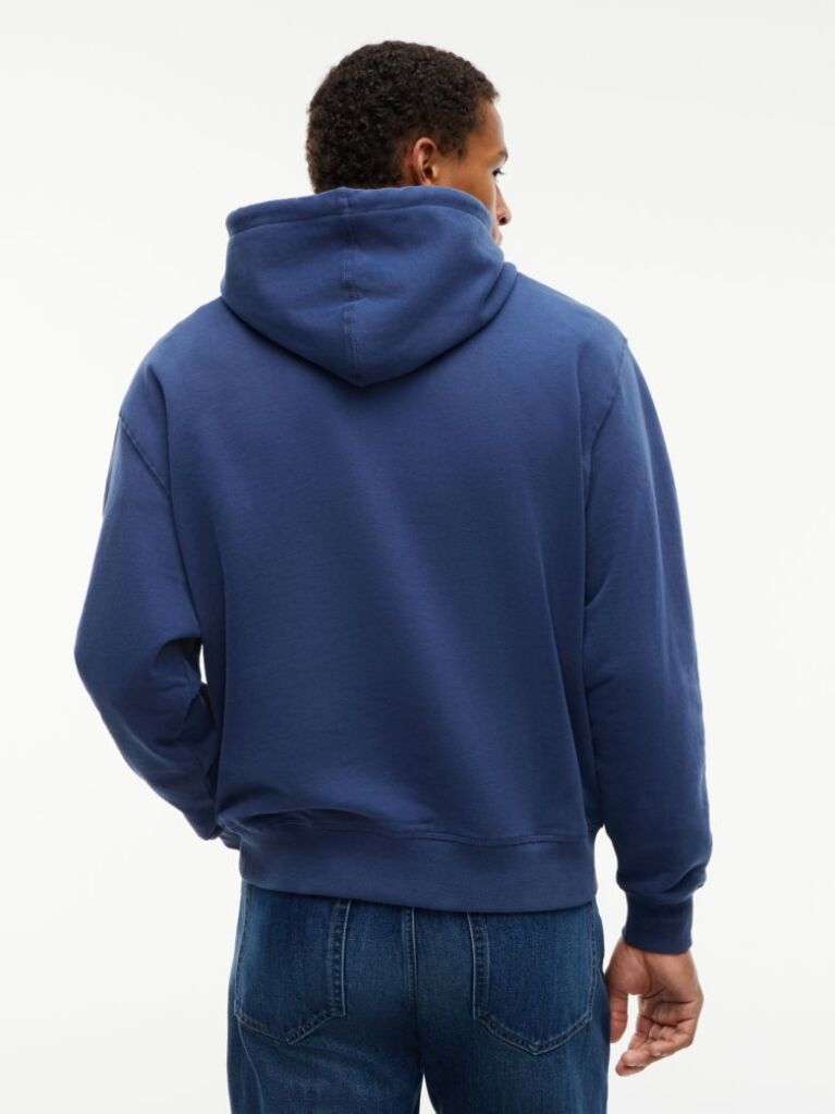 Μπλε Άνετο Σουέτ Hoody Με Λογότυπο  Άνδρες