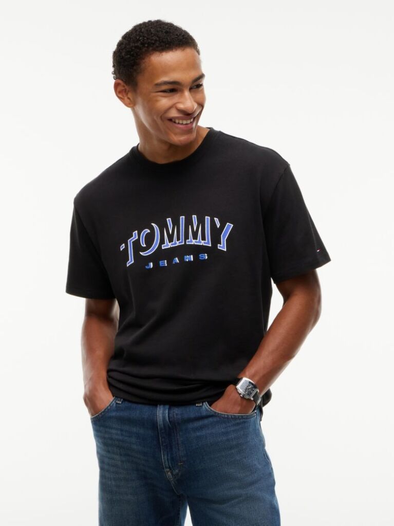 Black Logo Relaxed Crew Neck T-Shirt  Men