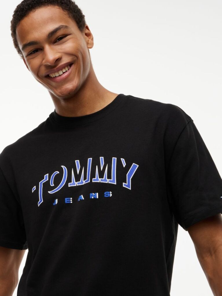 Black Logo Relaxed Crew Neck T-Shirt  Men