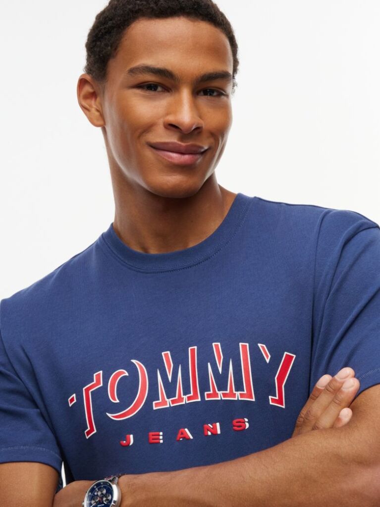 Blue Logo Relaxed Crew Neck T-Shirt  Men