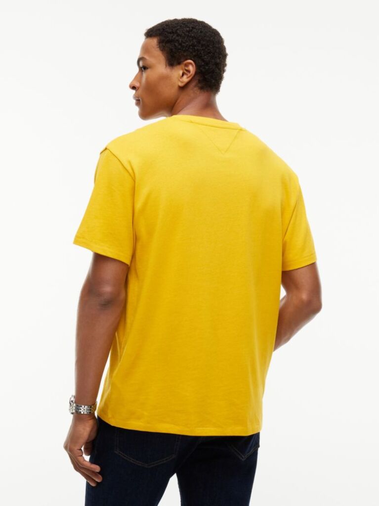 Yellow Logo Relaxed Crew Neck T-Shirt  Men