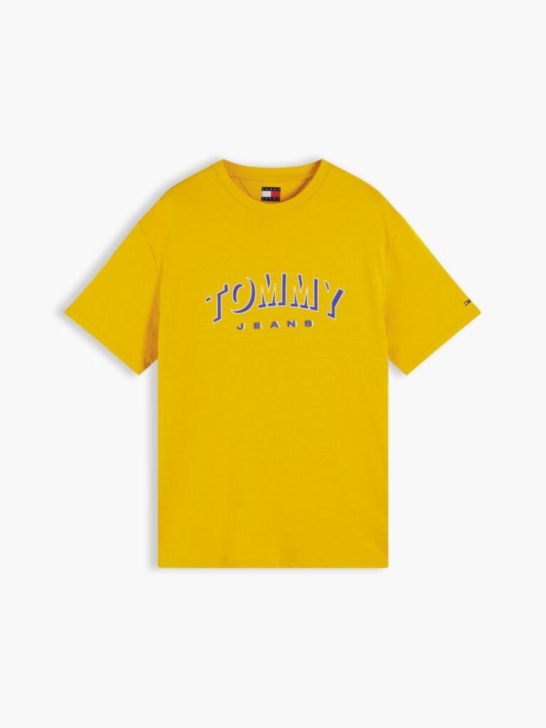 Yellow Logo Relaxed Crew Neck T-Shirt  Men