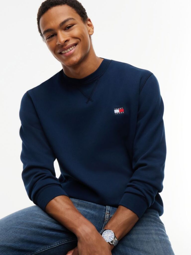 Blue Badge Fleece Crew Neck Sweatshirt  Men