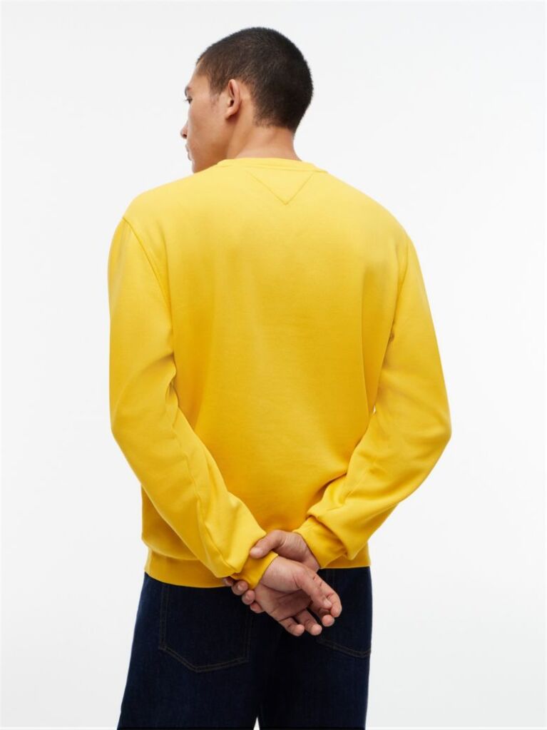 Yellow Badge Fleece Crew Neck Sweatshirt  Men