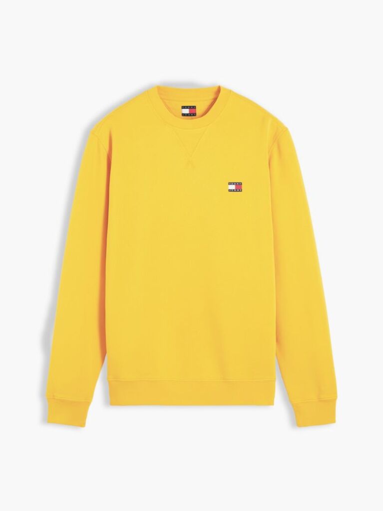 Yellow Badge Fleece Crew Neck Sweatshirt  Men