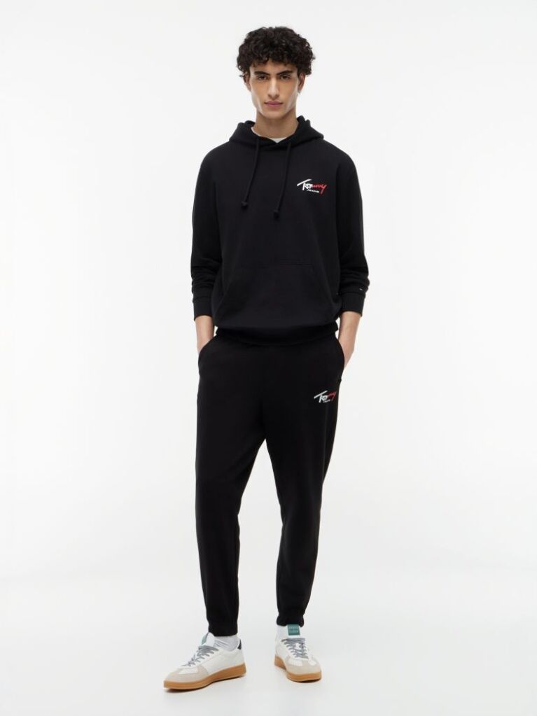 Black Signature Logo Cuffed Joggers  Men
