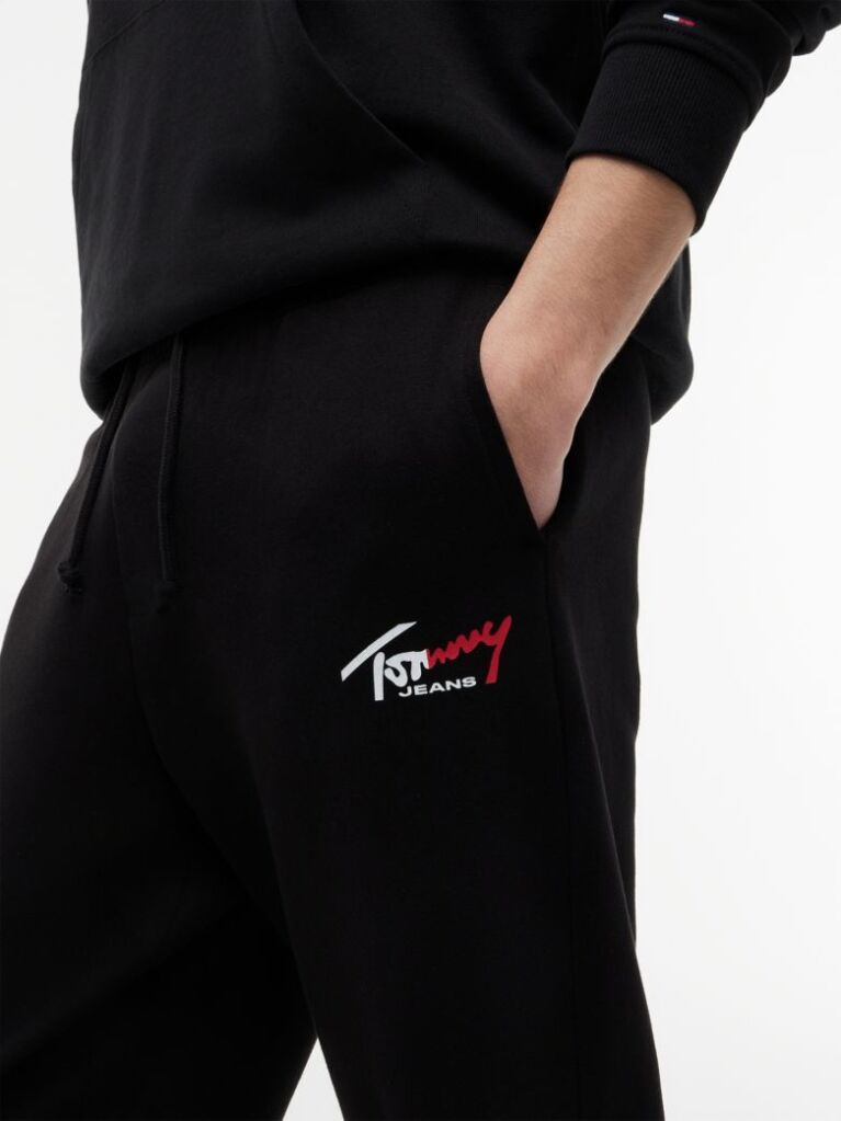 Black Signature Logo Cuffed Joggers  Men