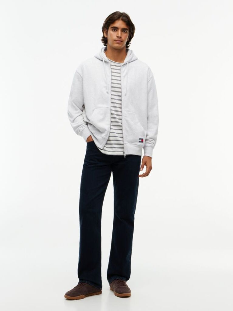Grey Classic Logo Relaxed Zip-Thru Hoody  Men