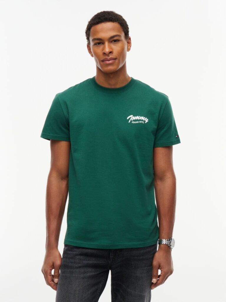 Green Logo Jersey Crew Neck T-Shirt  Men