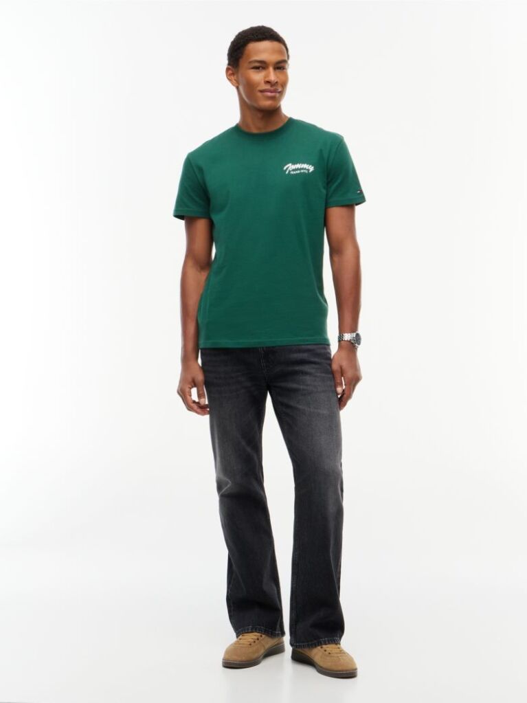 Green Logo Jersey Crew Neck T-Shirt  Men