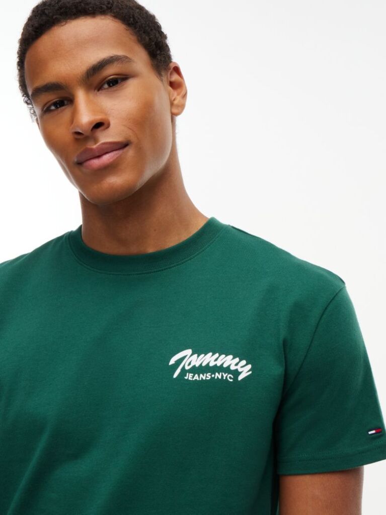 Green Logo Jersey Crew Neck T-Shirt  Men