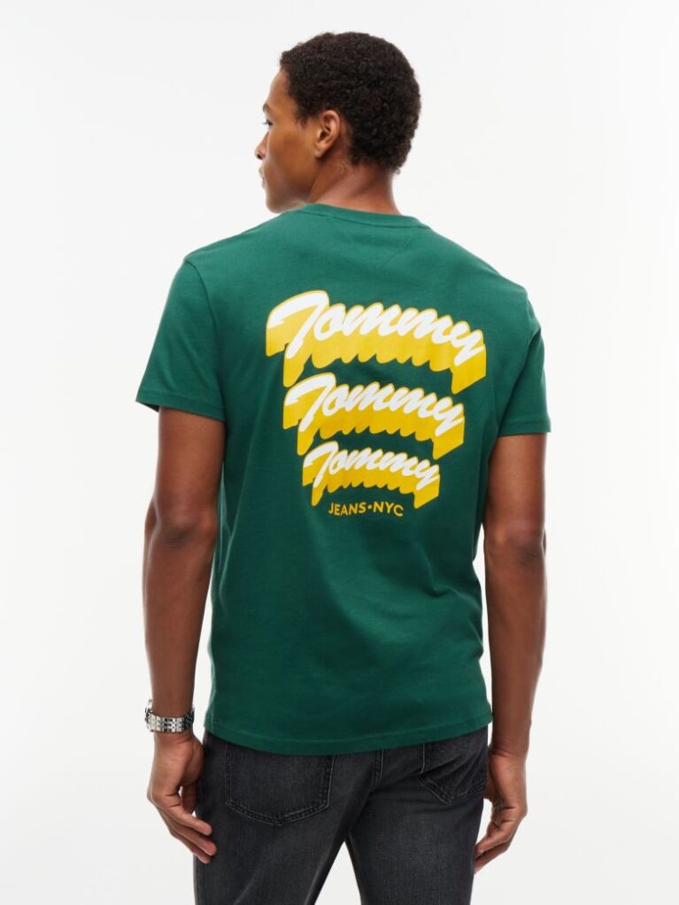 Green Logo Jersey Crew Neck T-Shirt  Men