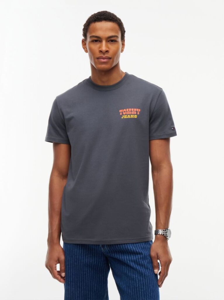 Black Logo Jersey Crew Neck T-Shirt  Men