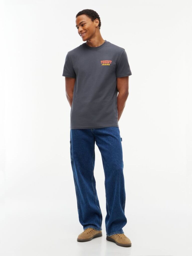 Black Logo Jersey Crew Neck T-Shirt  Men