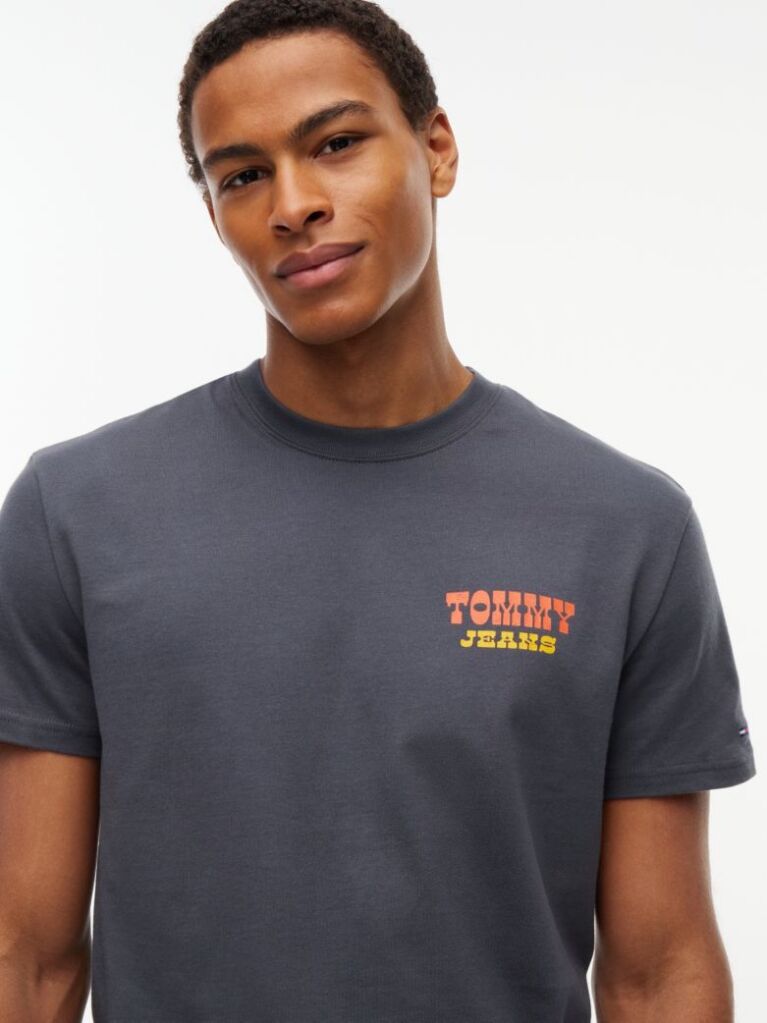 Black Logo Jersey Crew Neck T-Shirt  Men