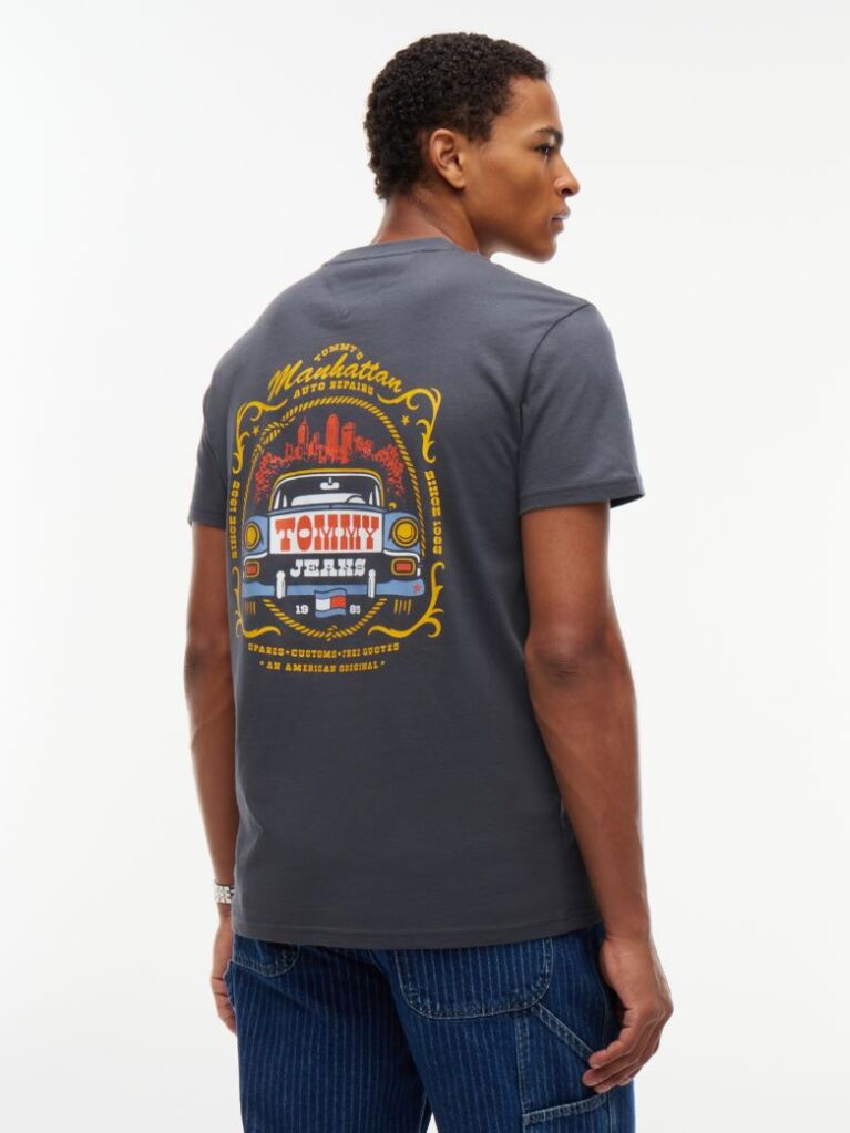 Black Logo Jersey Crew Neck T-Shirt  Men