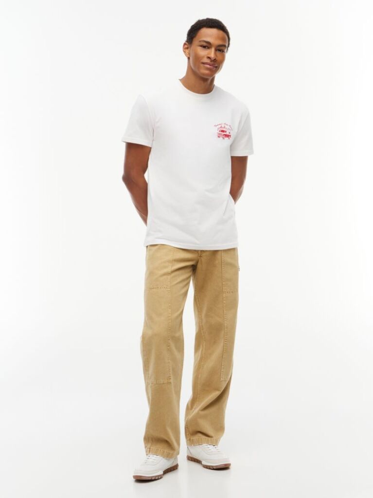 White Logo Jersey Crew Neck T-Shirt  Men