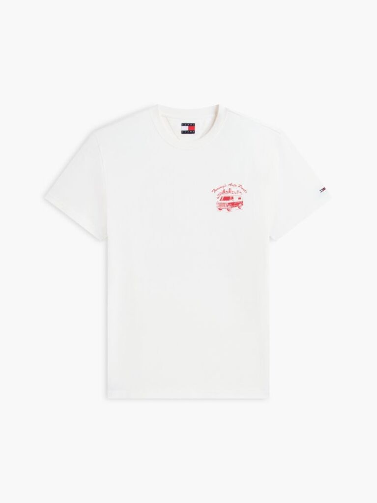 White Logo Jersey Crew Neck T-Shirt  Men