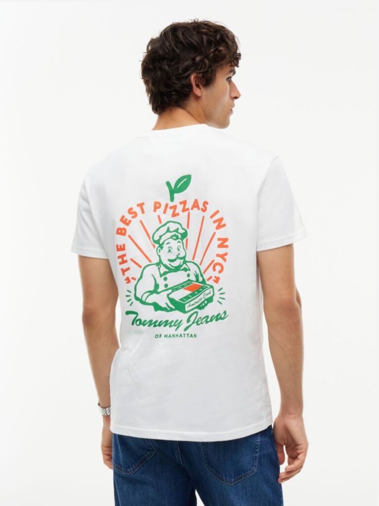 Μπεζ Βαμβακερό T-Shirt Με Κλασική Λαιμόκοψη Και Λογότυπο  Άνδρες