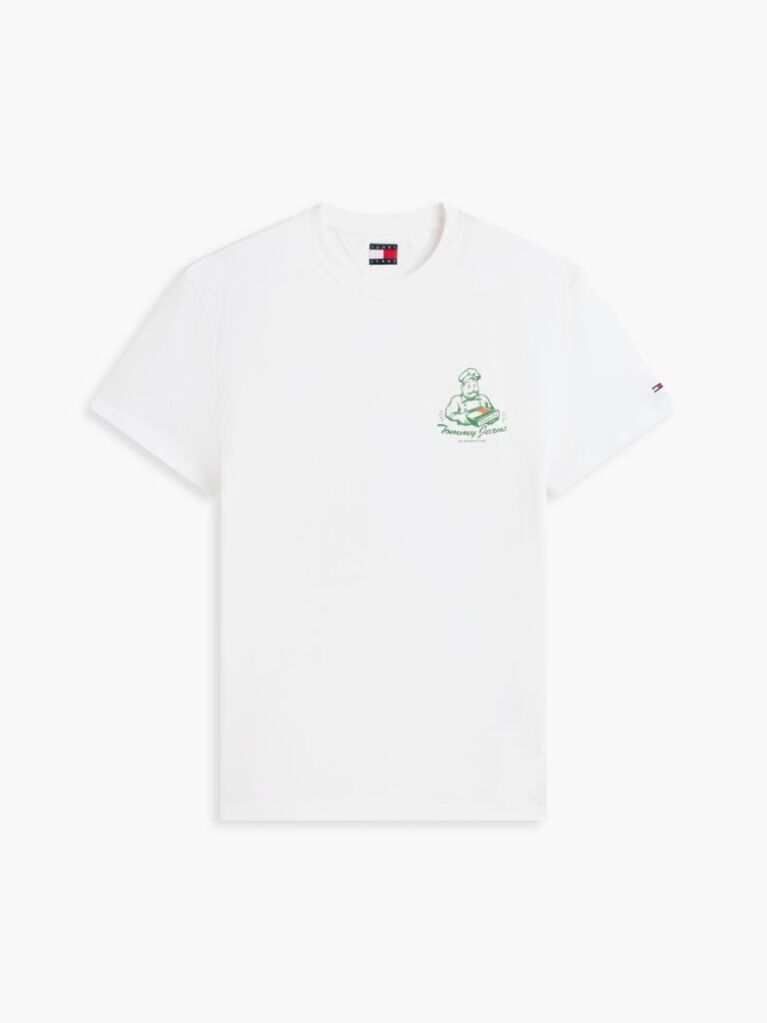 Μπεζ Βαμβακερό T-Shirt Με Κλασική Λαιμόκοψη Και Λογότυπο  Άνδρες