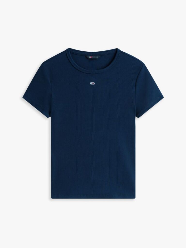 Blue Essential Slim Rib-Knit T-Shirt  Women