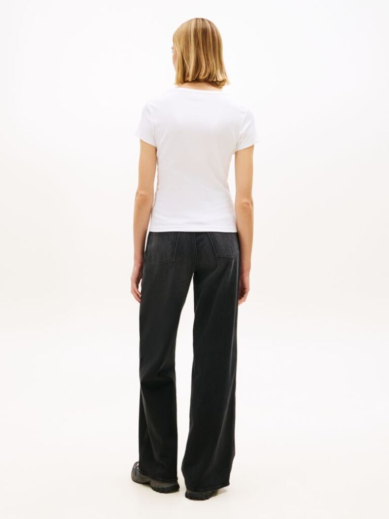 White Essential V-Neck Slim Fit T-Shirt  Women