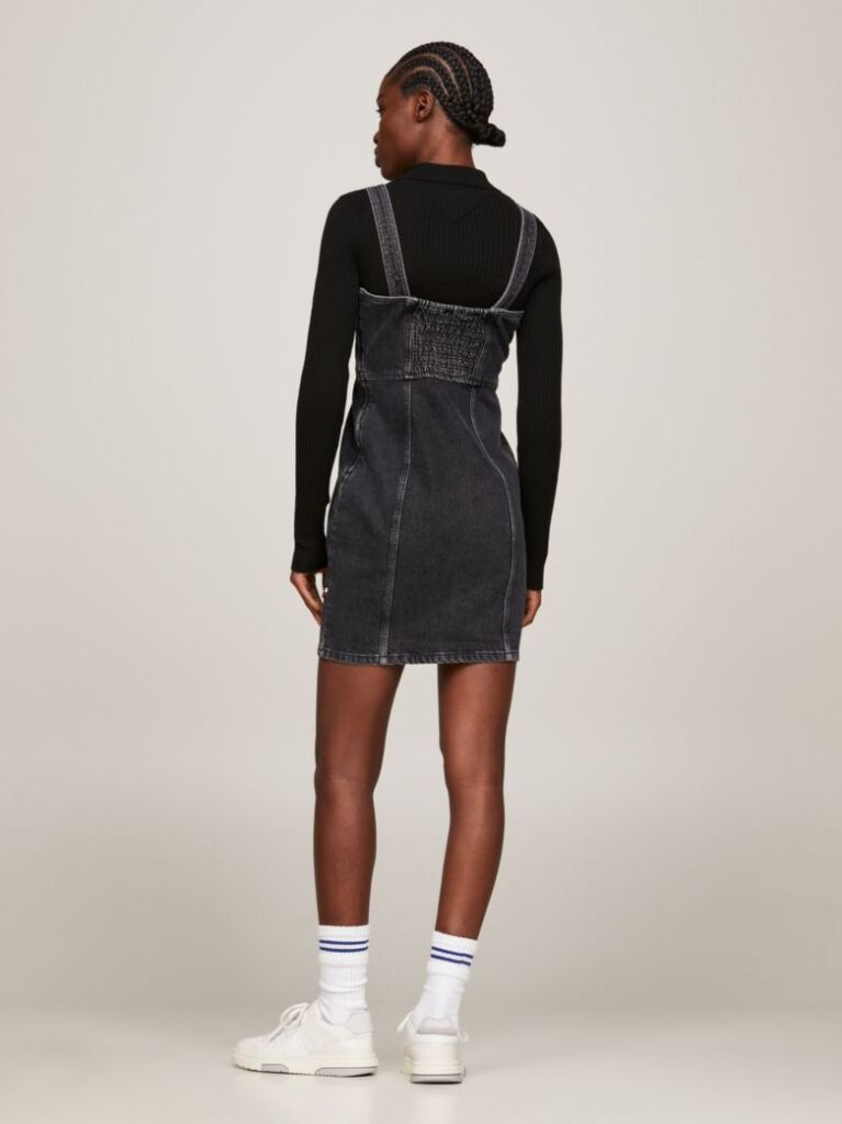 Black Bustier Fitted Denim Mini Dress  Women