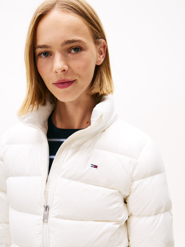 Beige Faux Faur Hooded Down-Filled Fitted Jacket  Women