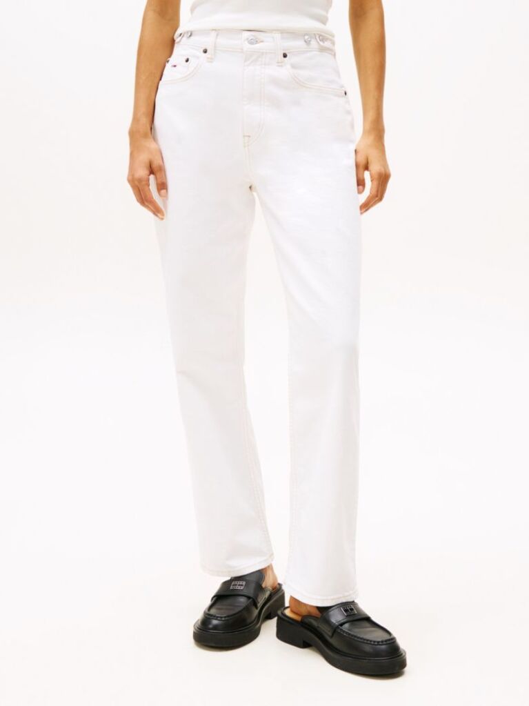 Denim Ψηλόμεσο Λευκό Τζιν Σε Slim Ίσια Γραμμή  Γυναίκες