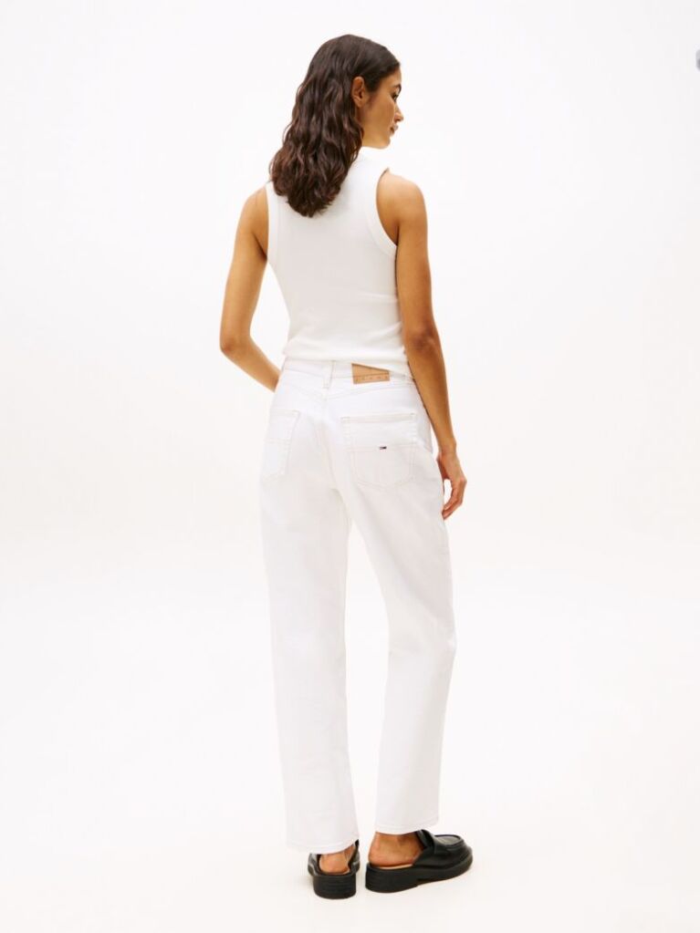 Denim Ψηλόμεσο Λευκό Τζιν Σε Slim Ίσια Γραμμή  Γυναίκες