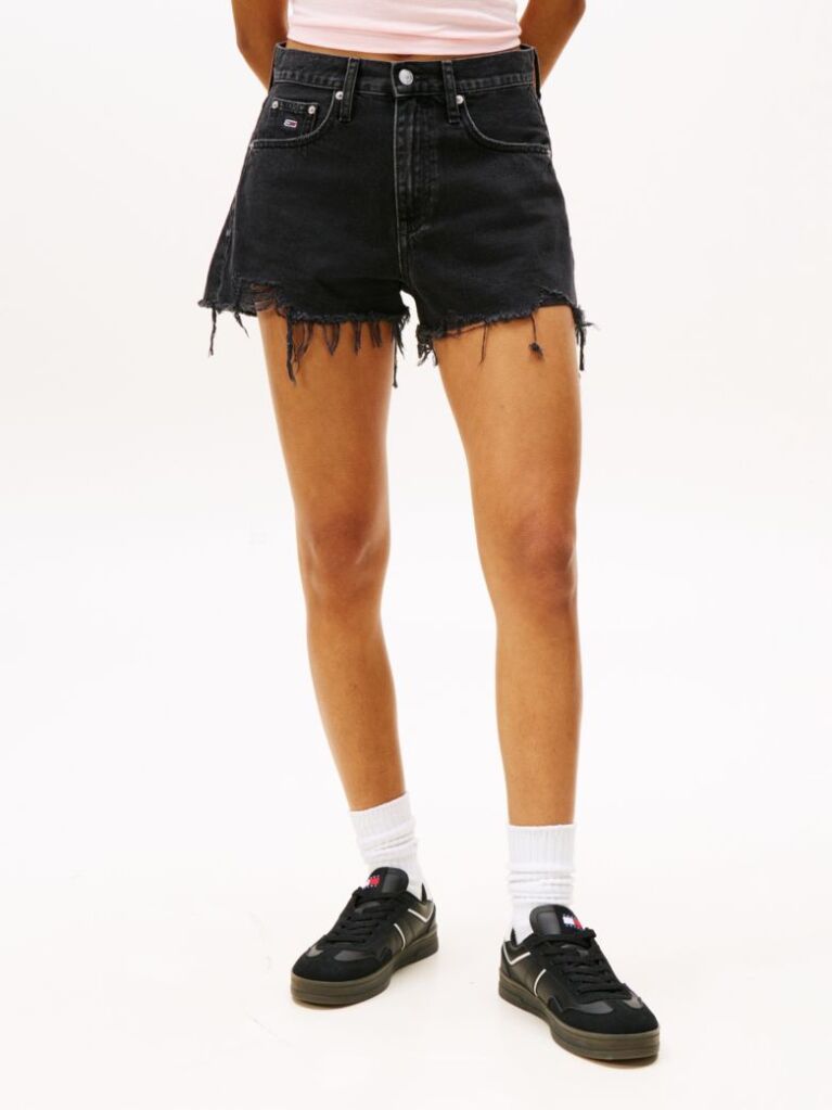 Denim Relaxed Distressed Denim Shorts  Women