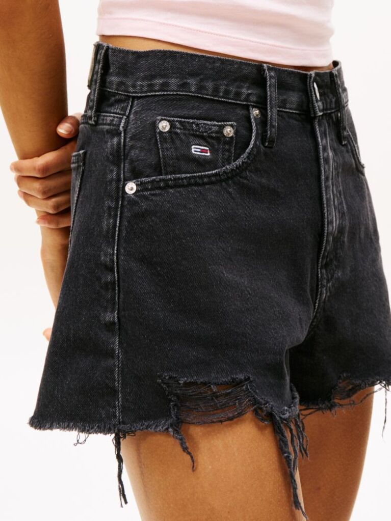 Denim Relaxed Distressed Denim Shorts  Women
