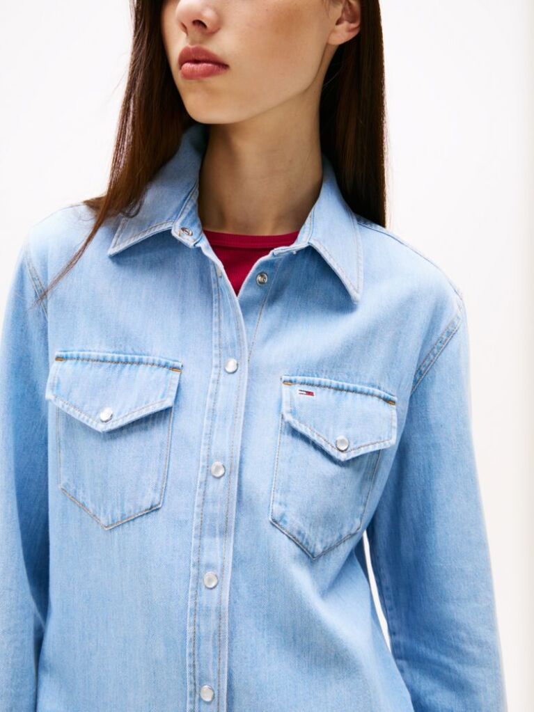Denim Mini Denim Shirt Dress  Women
