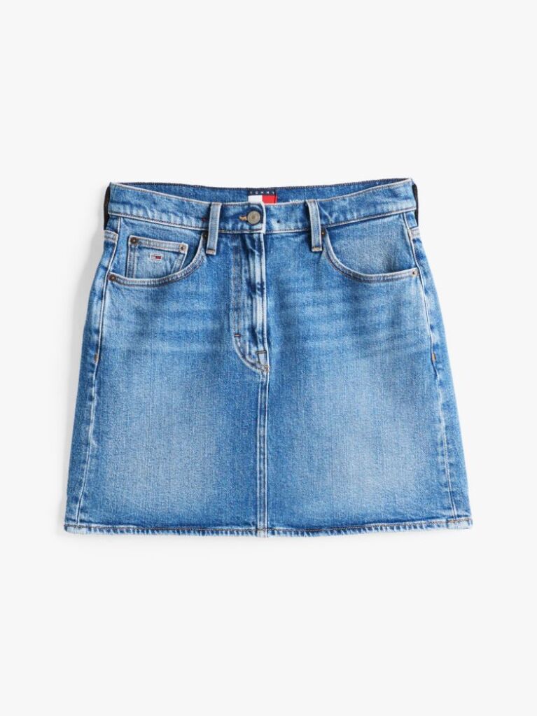 Denim Faded Denim Mini Mom Skirt  Women