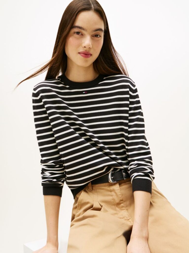 Multi Flag Embroidery Crew Neck Jumper  Women